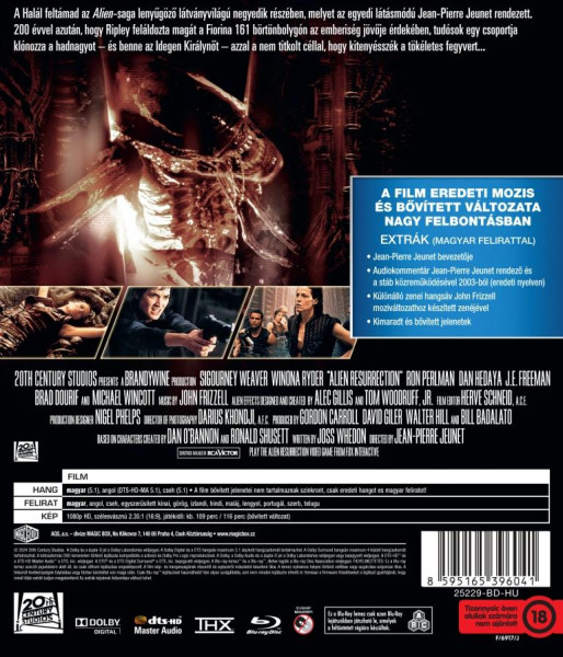 detail Vetřelec: Vzkříšení - Blu-ray (maďarský obal)