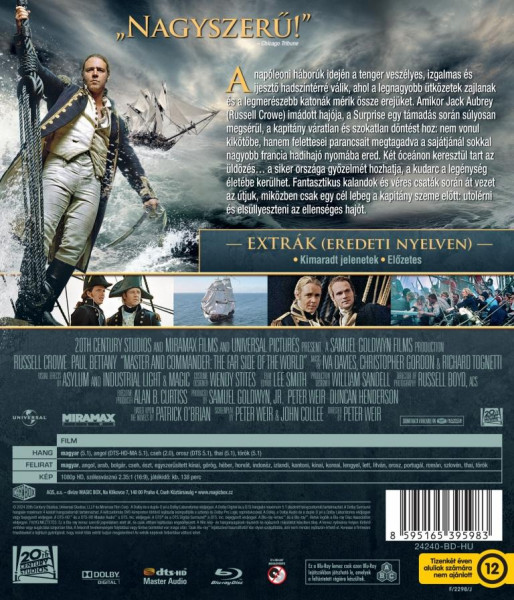 detail Master & Commander: Odvrácená strana světa - Blu-ray (maďarský obal)