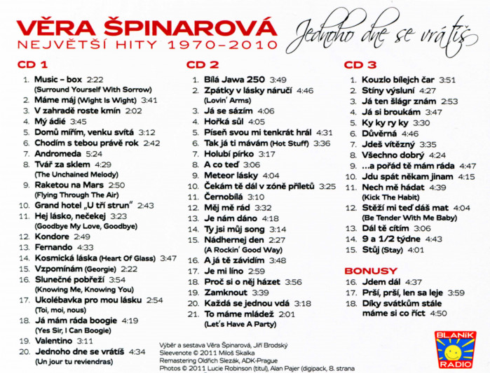 detail Špinarová Věra - Zlatá Kolekce - 3 CD
